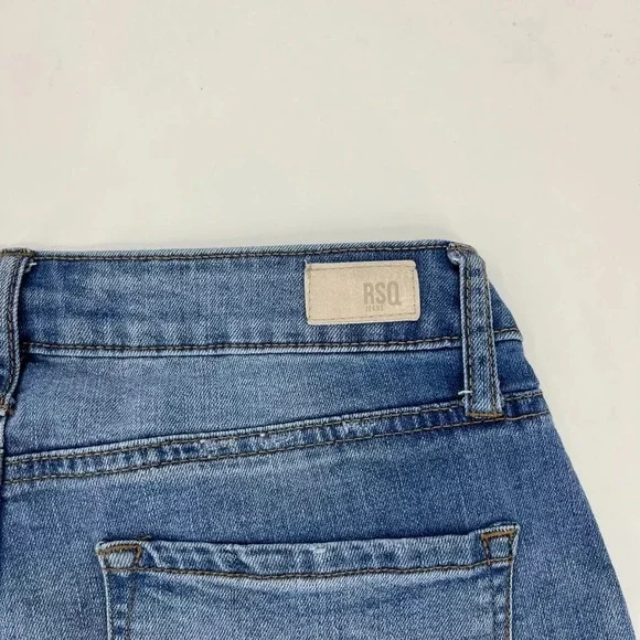 RSQ Denim Shorts Women's Juniors Size 3 Blue Vintage High Rise Cutoff Distressed - Picture 8 of 9